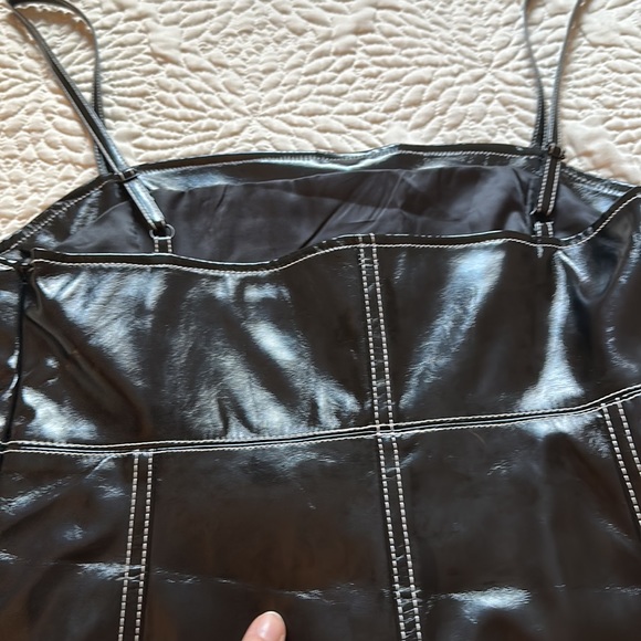 Urban Outfitters Vegan Patent Leather Mini Dress Small - Picture 3 of 4
